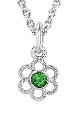 teensy catchy silver trace chain butterfly baby May birthstone necklace